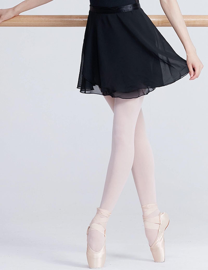 Daydance Black Women Ballet Wrap Skirts Adult Sheer Chiffon Dance Over Scarf for Leotards - Image 4